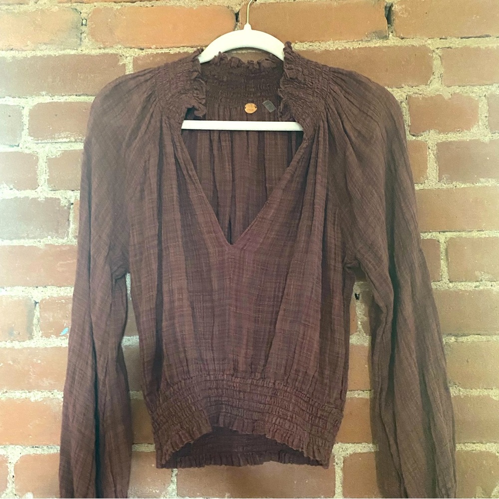 Free People Cozy Peasant Top